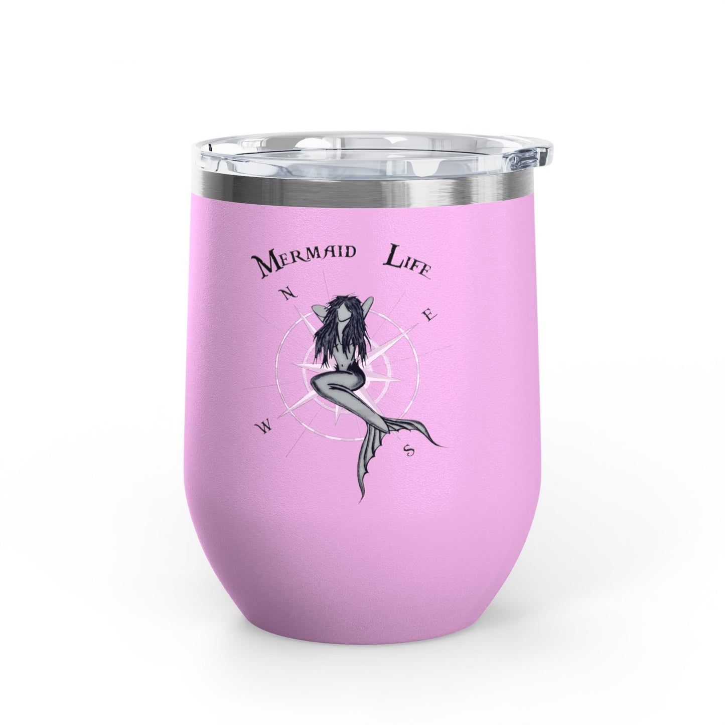 Mermaid Life 12oz Wine Tumbler – Stainless Insulated Nautical Travel Cup
