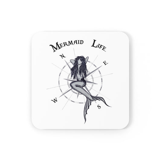 Mermaid Life - Cork Back Coaster