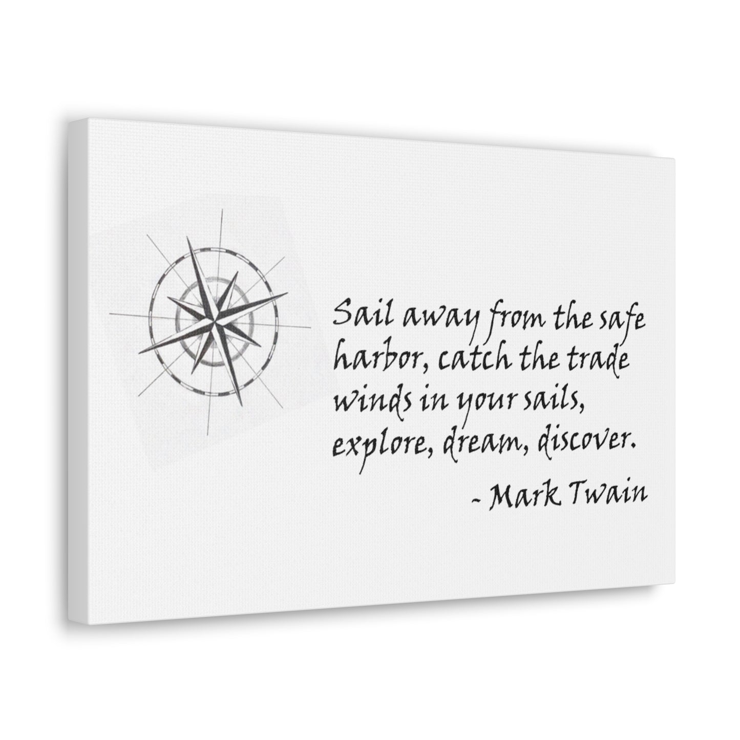 Canvas Gallery Wraps - Sail Away Mark Twain Quote