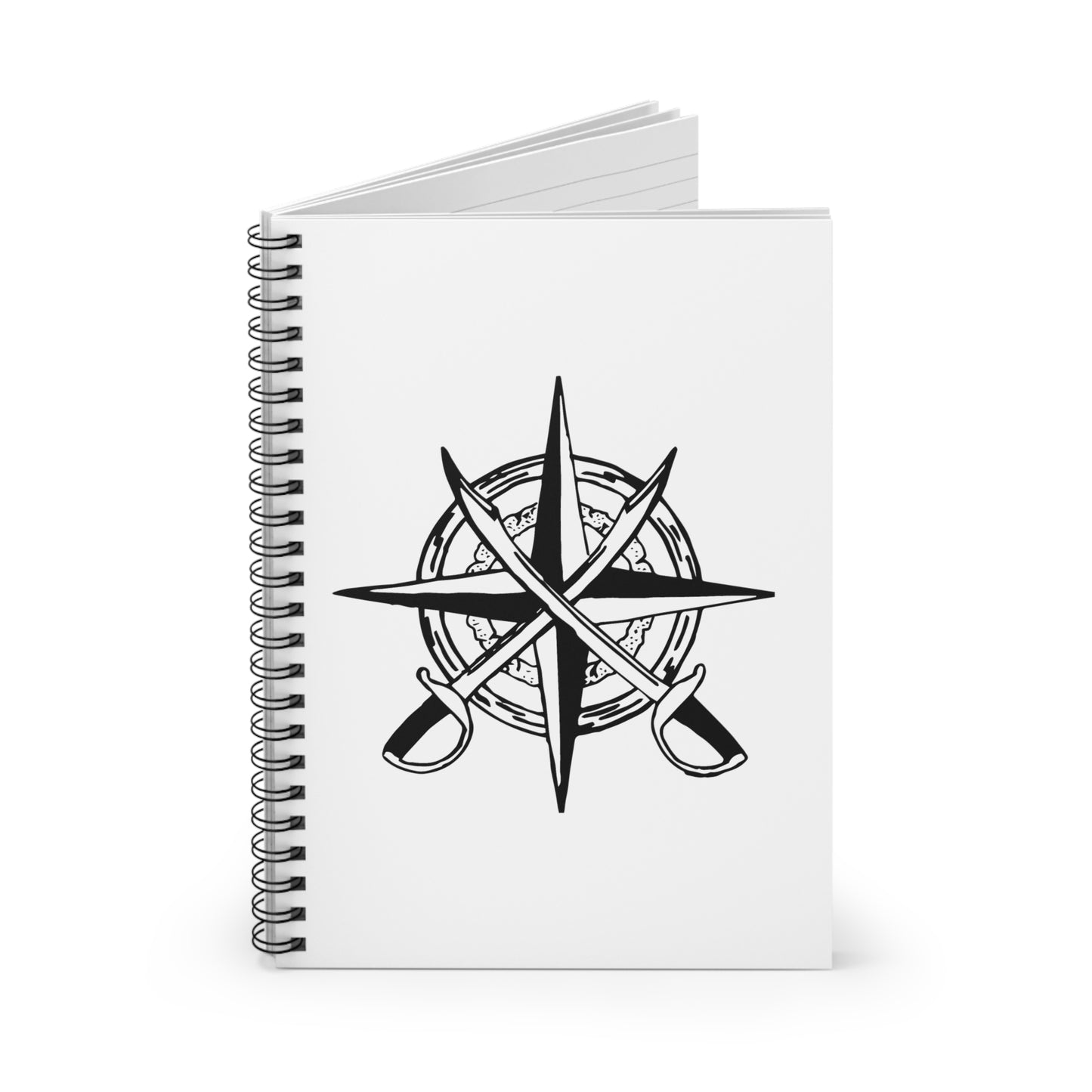 Spiral Notebook - Ruled Line w/ Pirate Compass Rose Cover