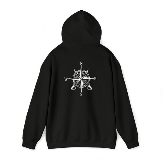 Compass Rose - Black Unisex Heavy Blend™ Hooded Sweatshirt