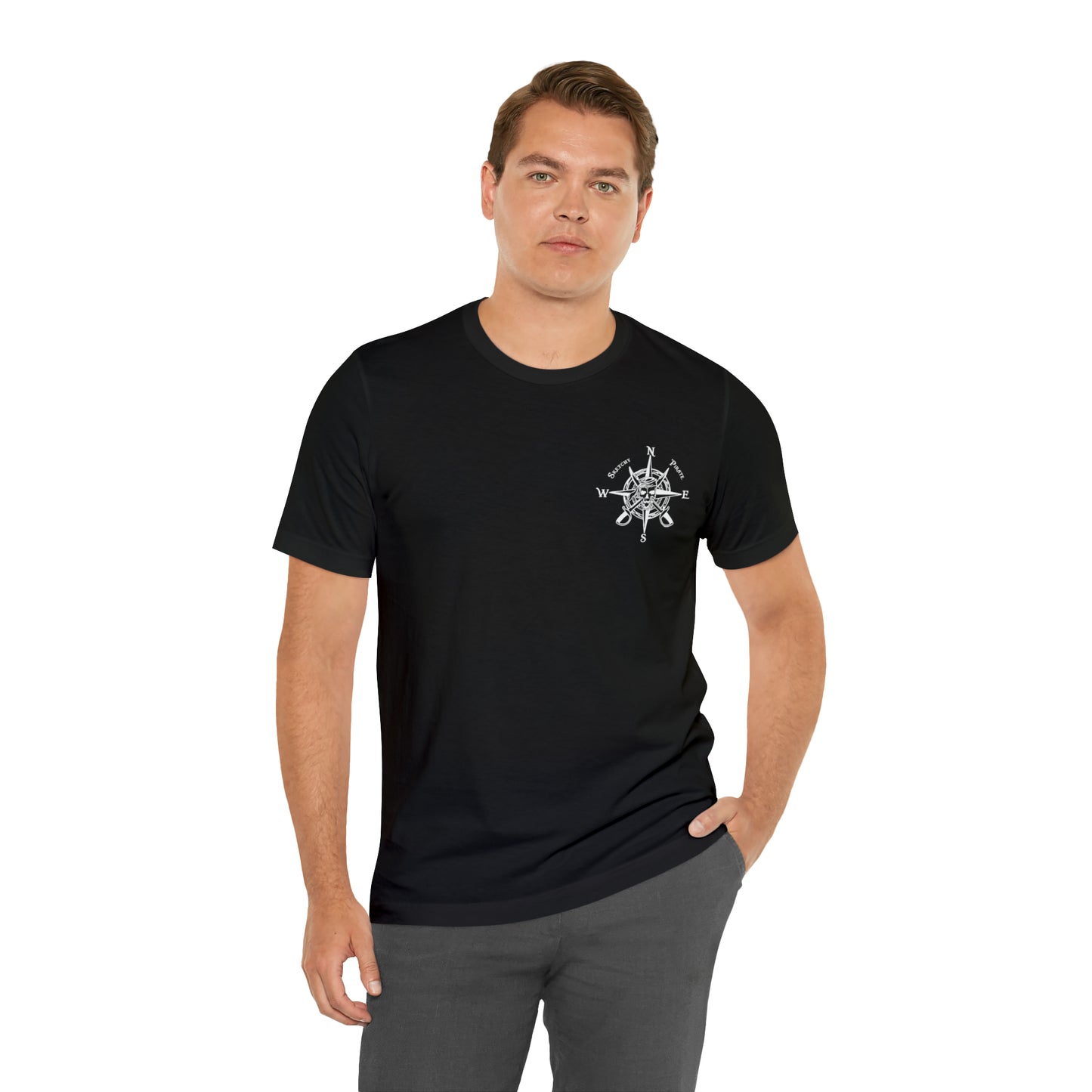 Compass Rose - Black Unisex Jersey Short Sleeve Tee