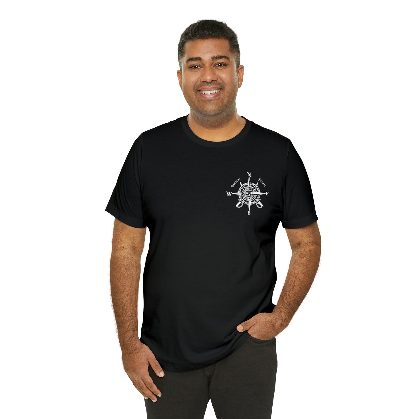 Compass Rose - Black Unisex Jersey Short Sleeve Tee