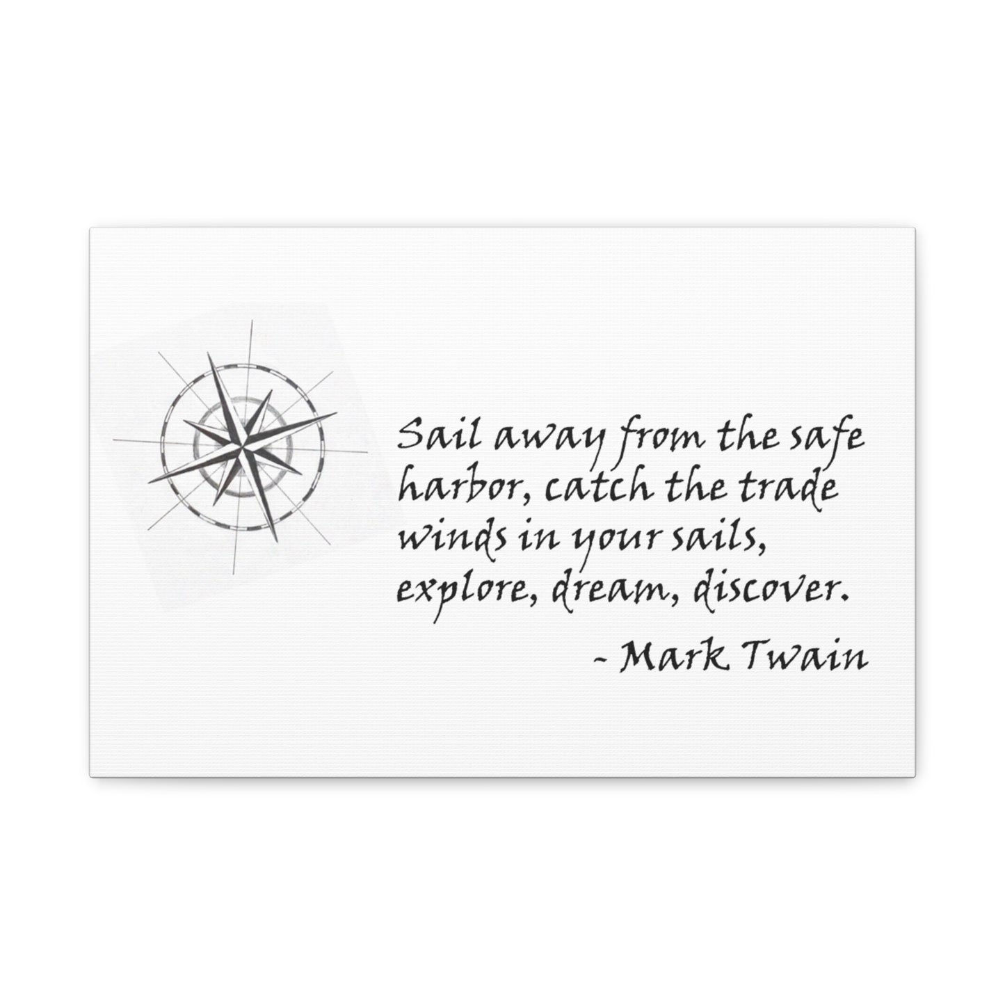 Canvas Gallery Wraps - Sail Away Mark Twain Quote