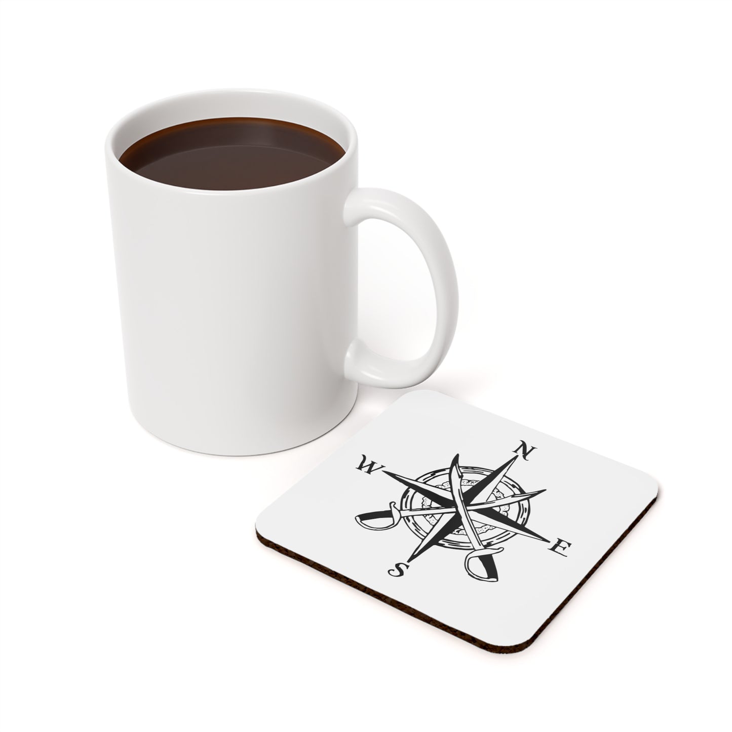 Pirate Compass Rose - Cork Back Coaster