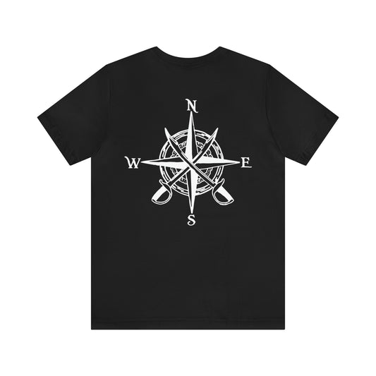 Compass Rose - Black Unisex Jersey Short Sleeve Tee