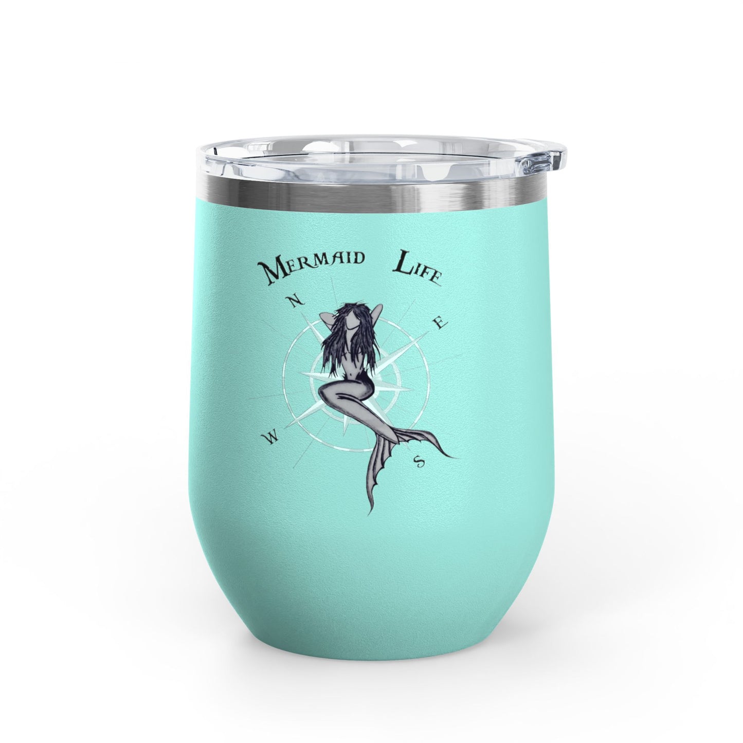 Mermaid Life 12oz Wine Tumbler – Stainless Insulated Nautical Travel Cup
