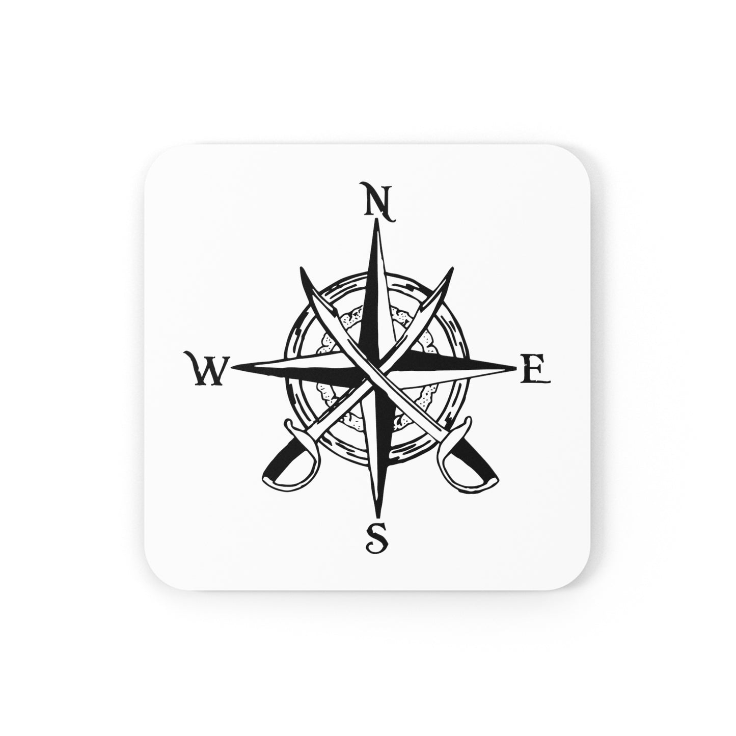 Pirate Compass Rose - Cork Back Coaster