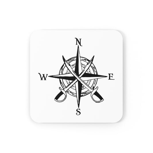 Pirate Compass Rose - Cork Back Coaster