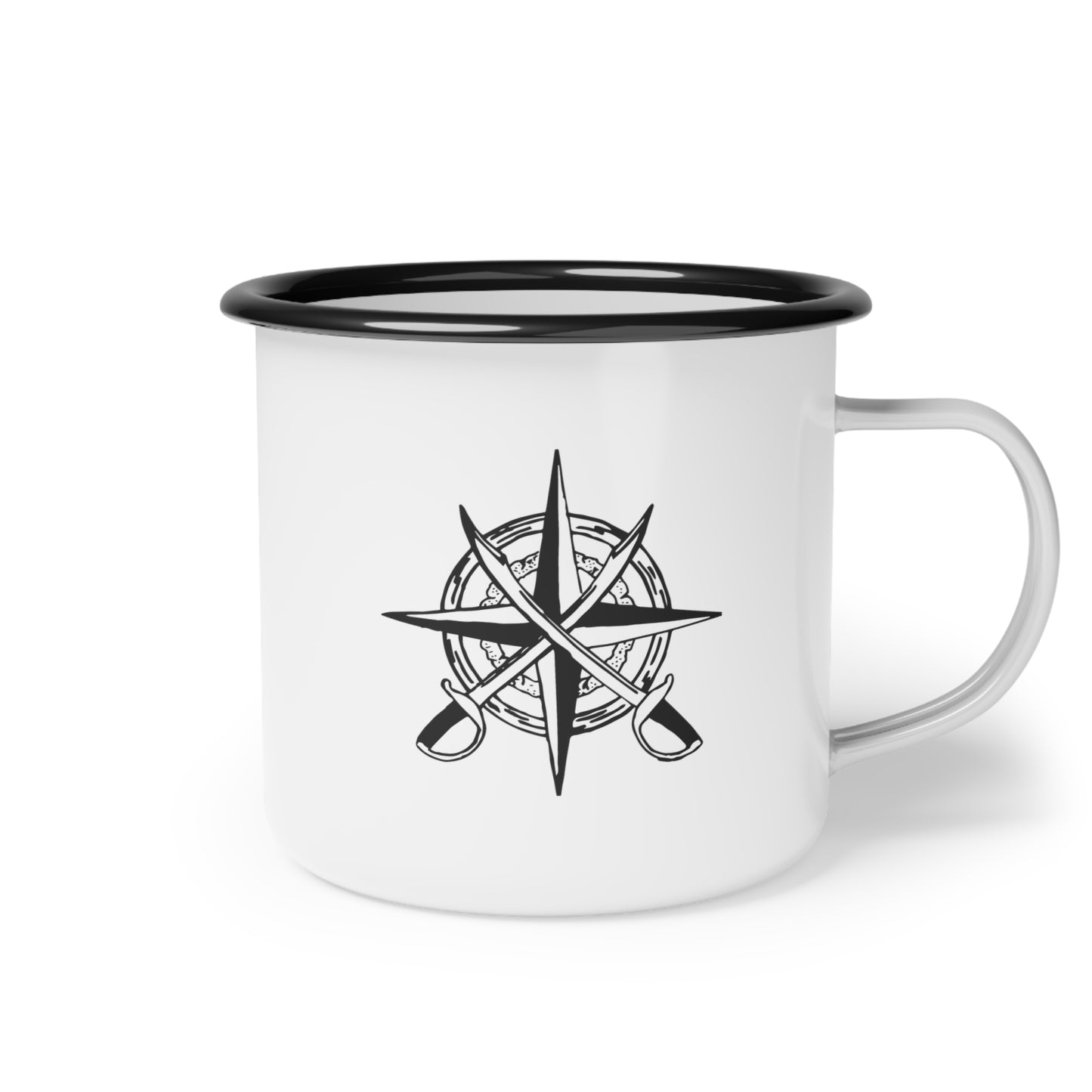 Enamel Camp Cup with Pirate Compass Rose