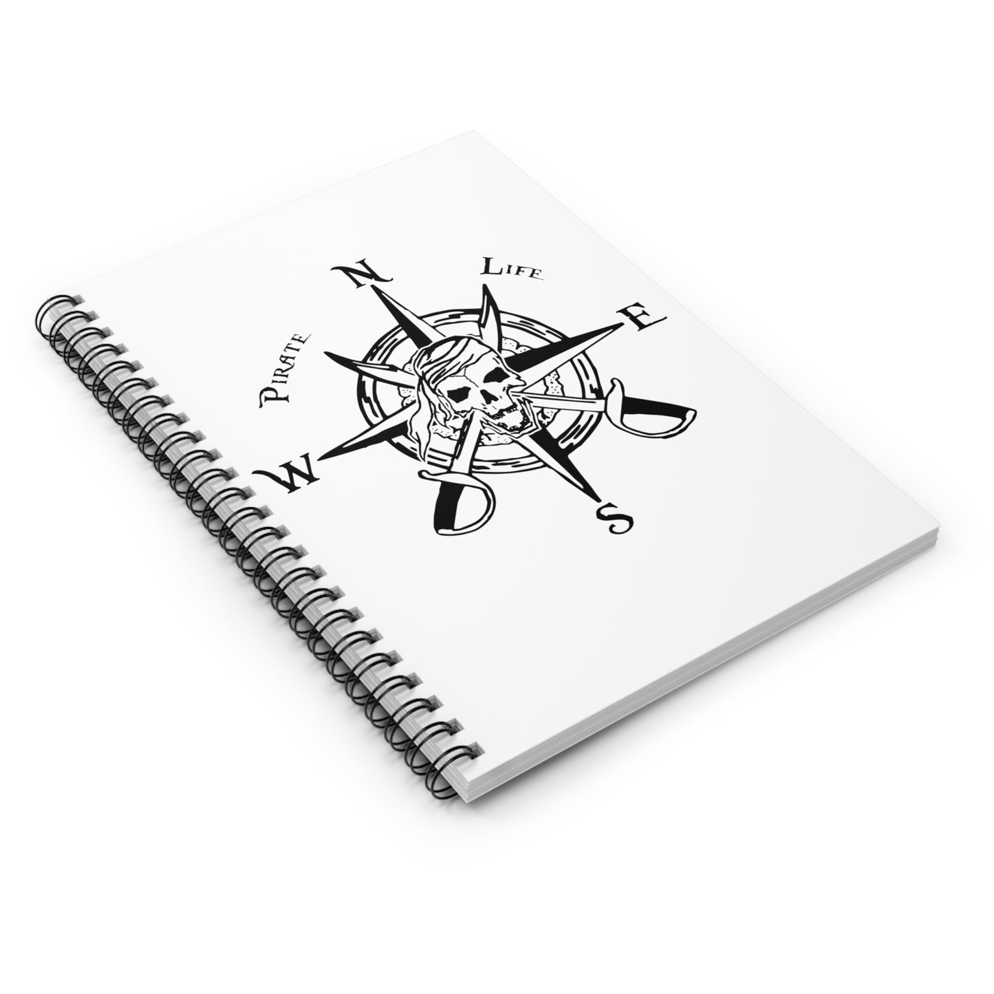 Spiral Notebook - Ruled Line w/ Pirate Life Compass Rose Cover