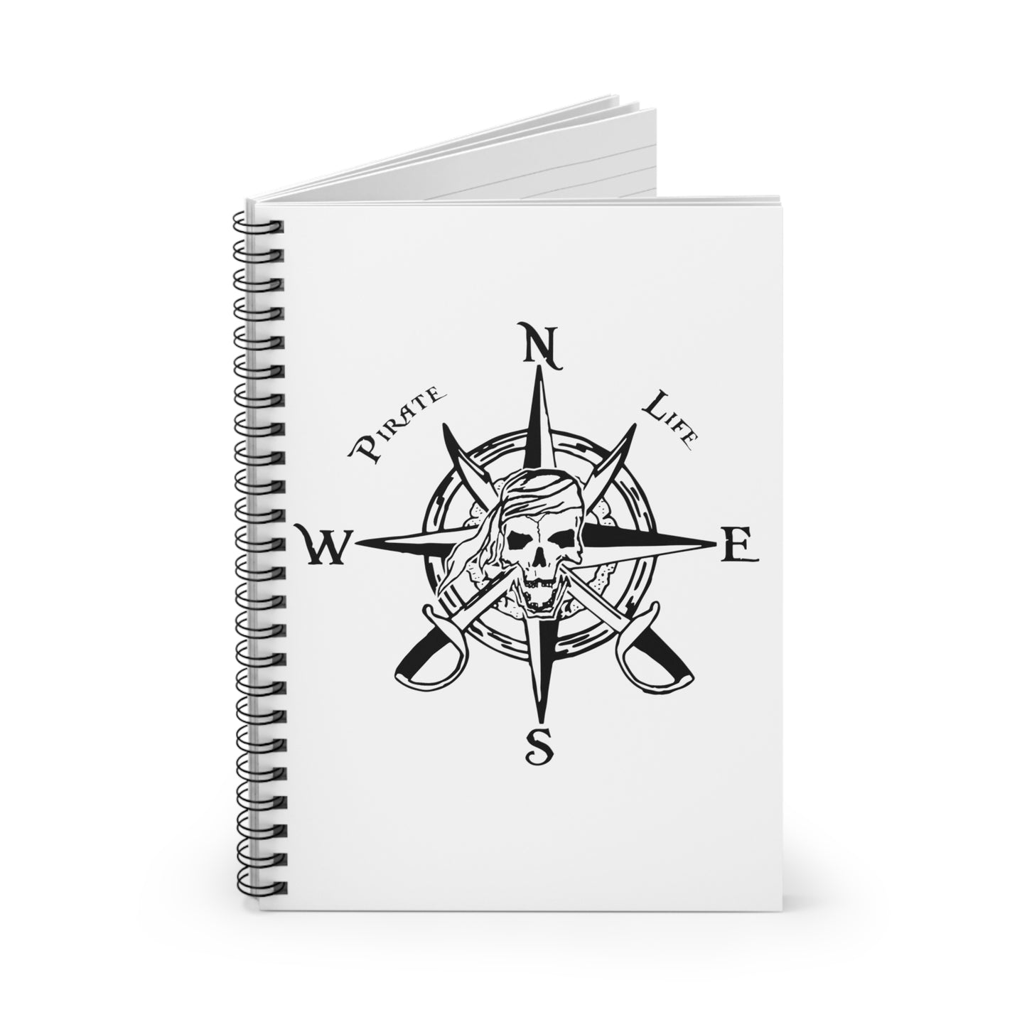 Spiral Notebook - Ruled Line w/ Pirate Life Compass Rose Cover